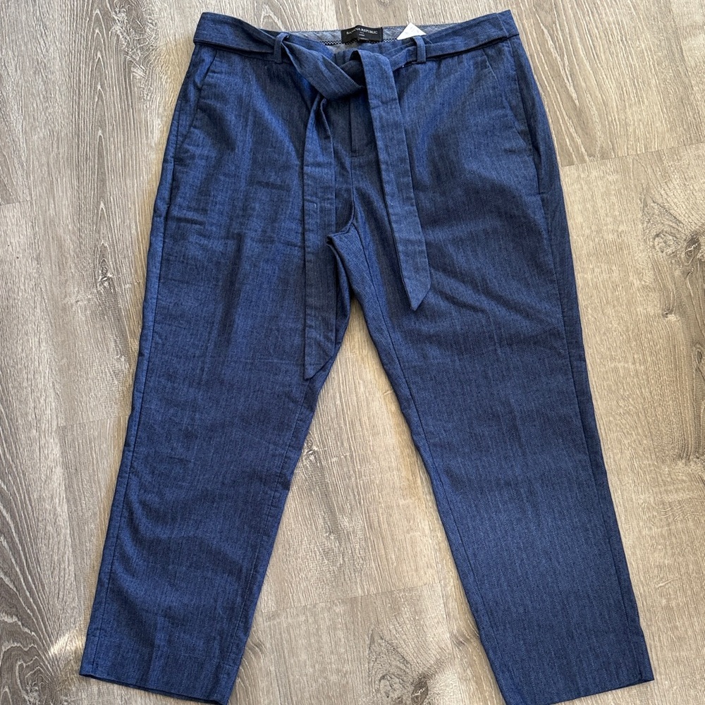 Men's Blue Tie-Waist Pants
